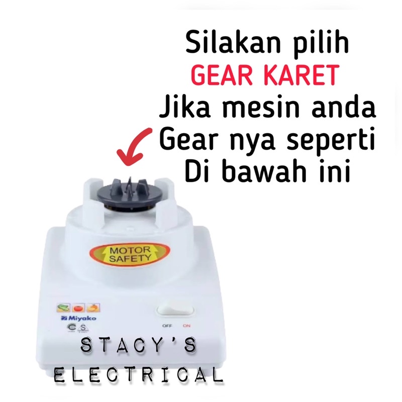 Gelas Blender Bumbu Basah Miyako BL 102 PL/151 GF/CH 501 Pisau 6 Gear Bawah Plastik dan Karet