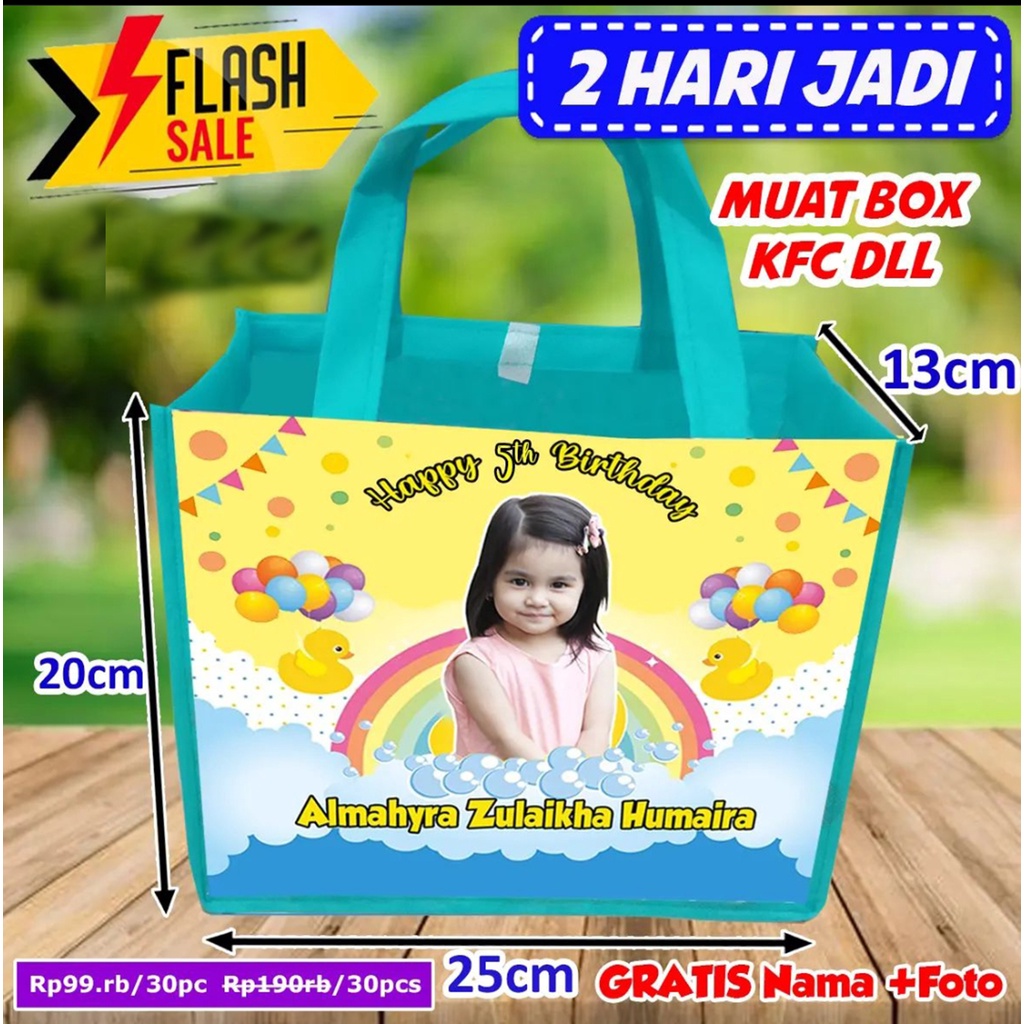 

Tas Ultah Anak / Tas Goodiebag Custom / Muat Box KFC Ukuran Bisa Diubah