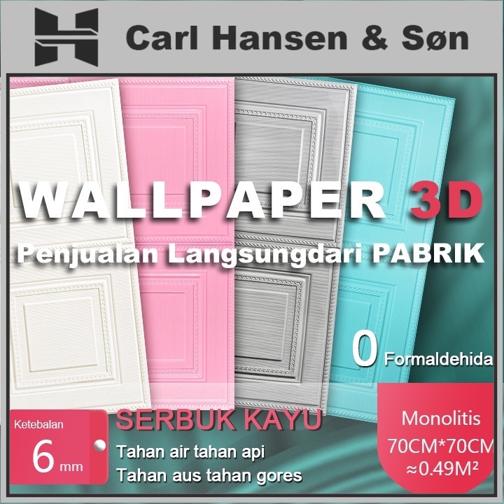 [COD Pabrik Lokal] 70*70cm 6mm Tebal Wallpaper Dinding 3D Foam Kotak Batu Bata  Stiker Timbul Waterp