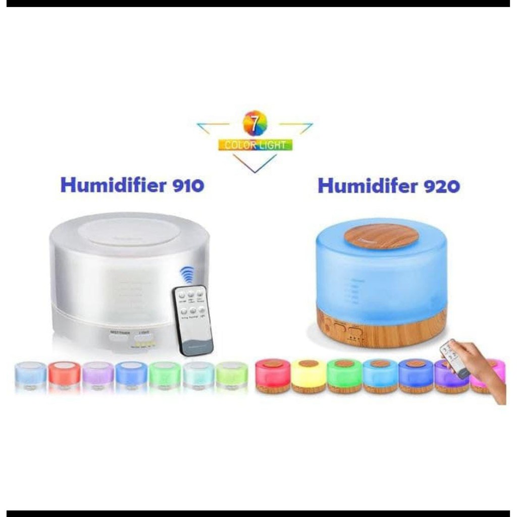 Air Humidifier Diffuser 7 Color Remote Control Pelembab Udara Aroma Terapi