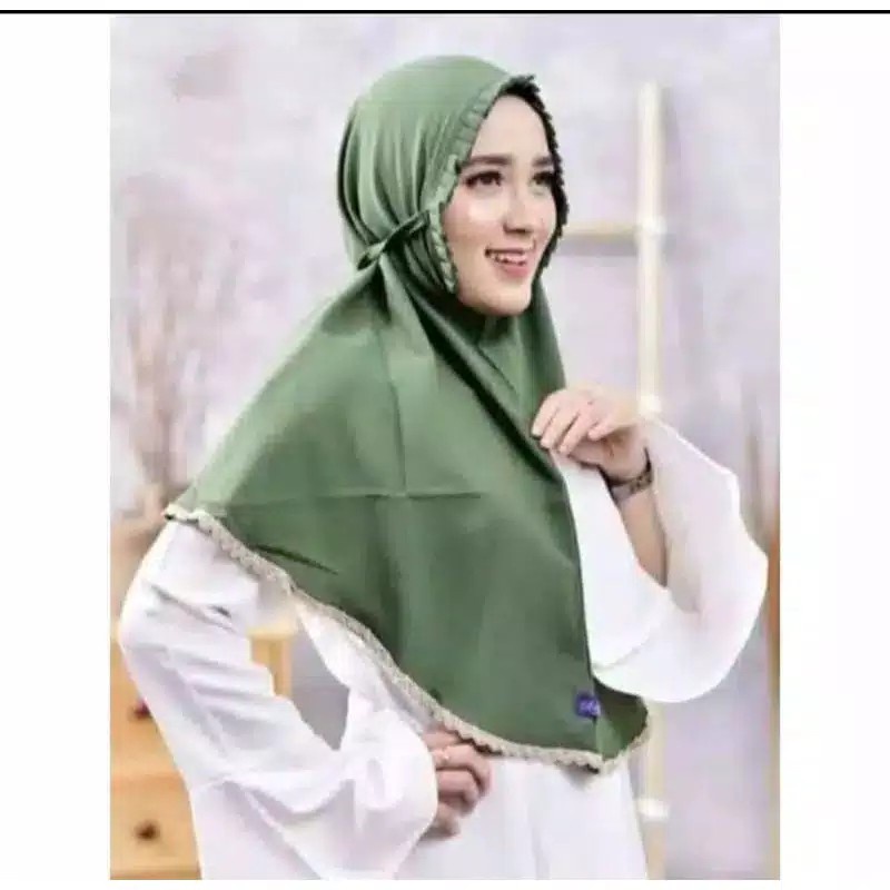 Bergo Maryam KCB Renda / Bergo Lipit Renda Bawah Diamond Premium