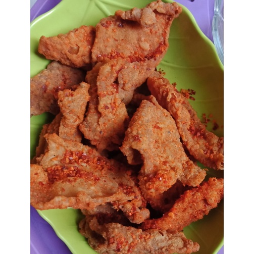 

Keripik kulit ayam balado pedas 500 gr kripik hot dower goreng tepung