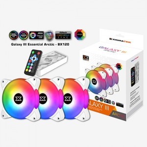 KIPAS FAN CASING RGB XIGMATEK GALAXI III ARCTIC 12CM DENGAN REMOTE CONTROL