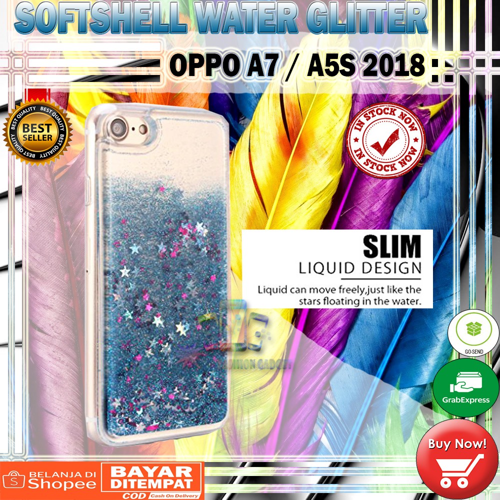 Silikon Oppo A7 2018 A5S KASING OPPO A37 NEO 9 XIAOMI REDMI 4X Water Glitter Casing KESING SOFT CASE