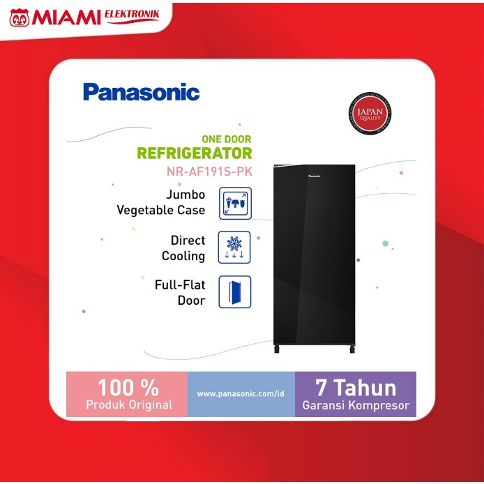 Panasonic Lemari Es 1 Pintu 164 Liter NRAF191S-PK Black Kulkas 1 pintu