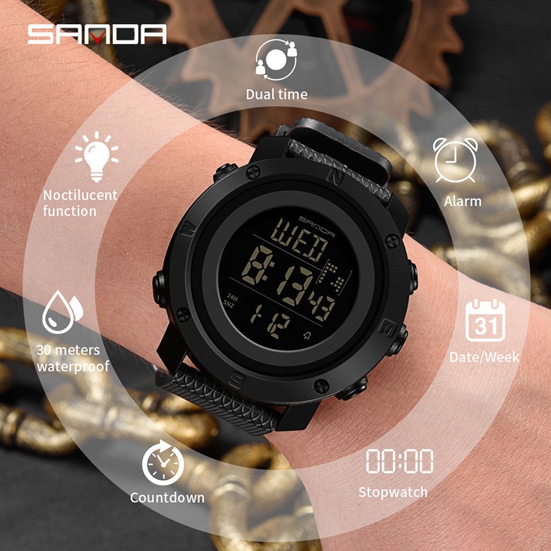 SANDA Jam Tangan Wanita Digital Original Sport Tali SANDA Jam Tangan Wanita Digital Original Sport Tali