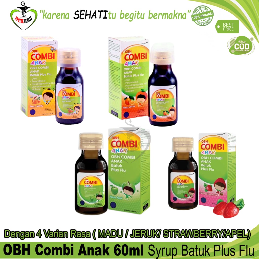 OBH Combi Anak 60ml Obat Batuk Plus Flu Pilek 4 Variasi Rasa