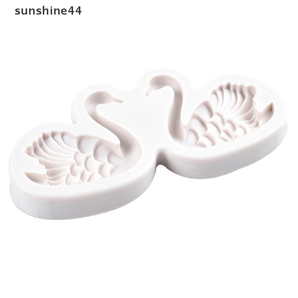 Sunshine Cetakan Silikon Bentuk Pasangan Angsa Untuk Fondant / Sabun