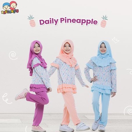 Oneset Setelan baju dan celana Set daily anak pineapple raggakids