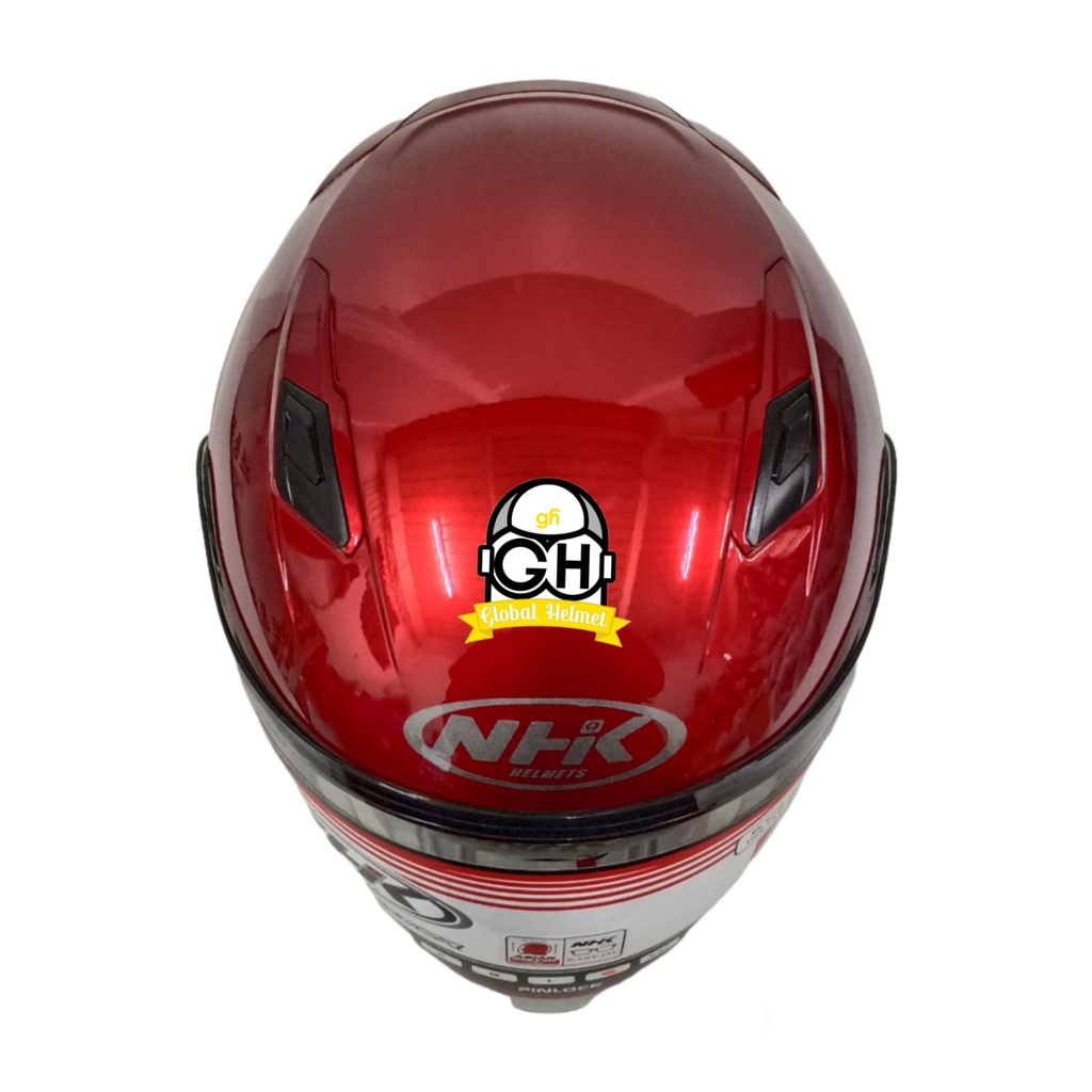 NHK S1 GP PRO SOLID ROYAL RED HALF FACE DOUBLE VISOR WARNA POLOS DD-RING