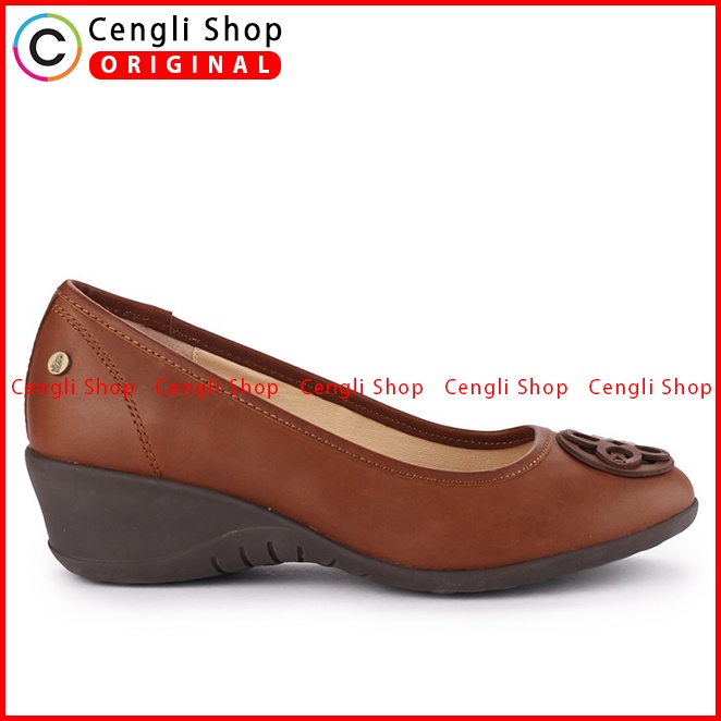 SEPATU WEDGES KULIT HUSH PUPPIES WANITA ORIGINAL TERBARU COKLAT HW10