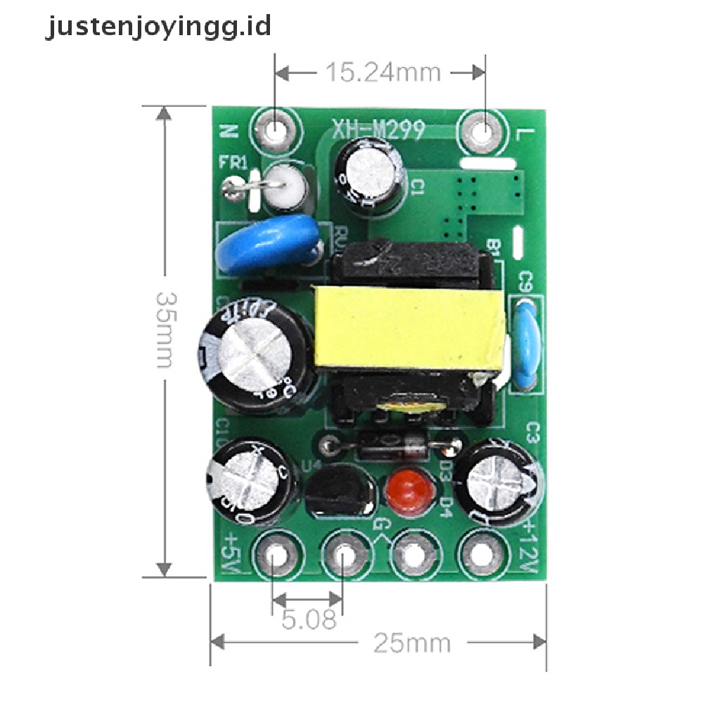 Papan Modul Konverter AC110V 220V Ke DC 12V 0.2A + 5V