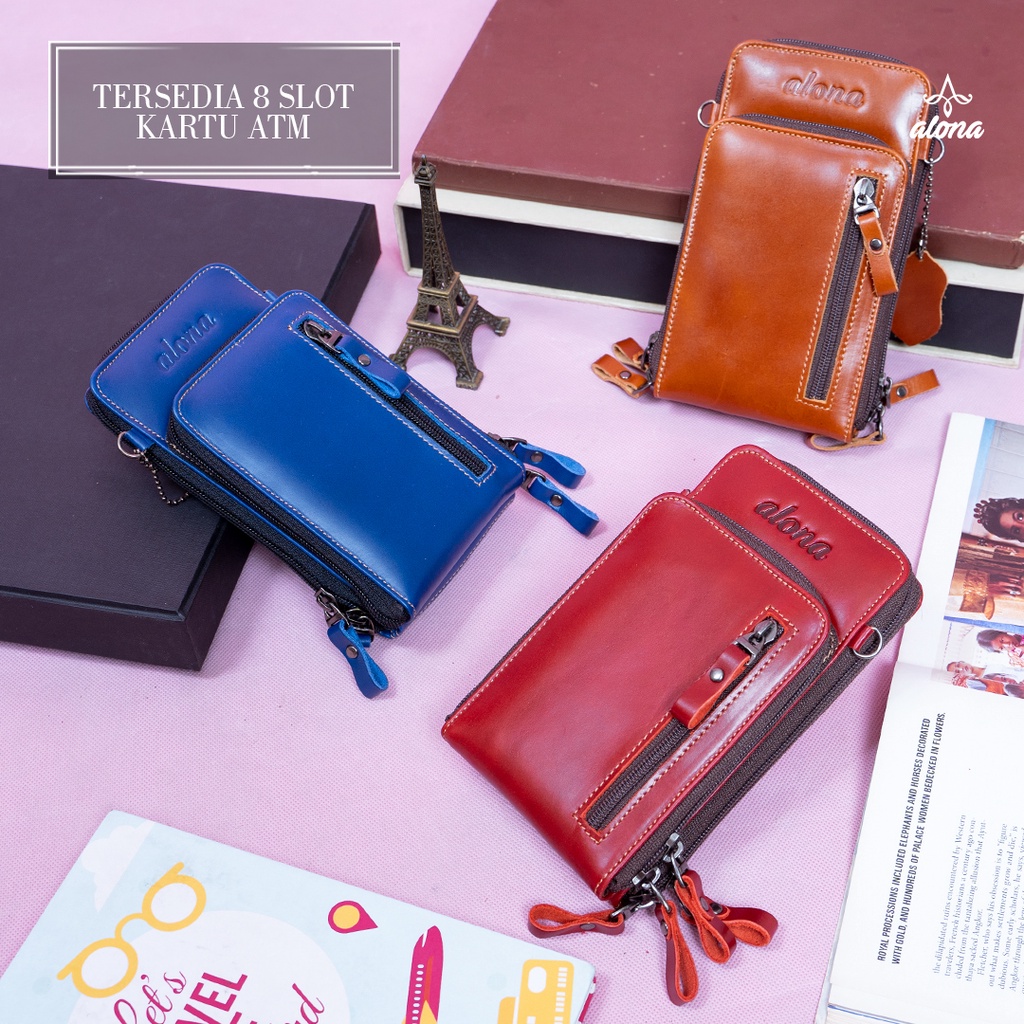 Alona Leather - Siren Minibag Bahan Kulit Sapi Asli Kedap Air Model Kekinian Terbaru Simpel Wanita