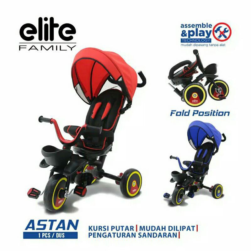 Family Tricycle Elite Astan / Sepeda Anak Roda Tiga