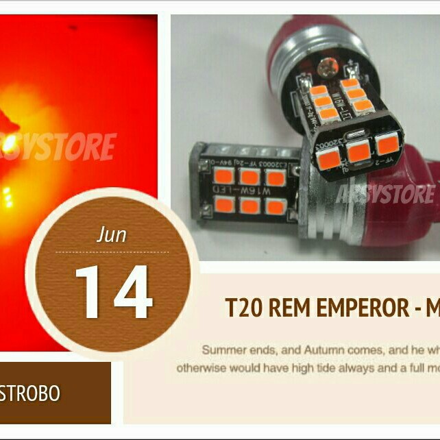 Lampu Rem T20 4 kawat LED Emperor Mobil Brio Calya Sigra Mobilio Rush