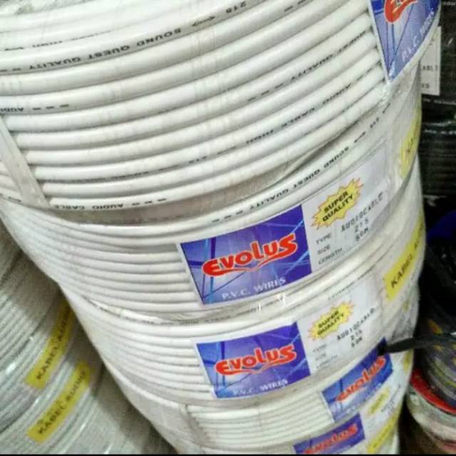 Kabel evolus 2x1,5 serabut permeter/eceran