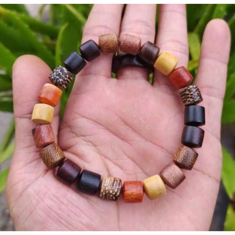 gelang kayu bertuah 10mm gelang kombinasi kayu bertuah
