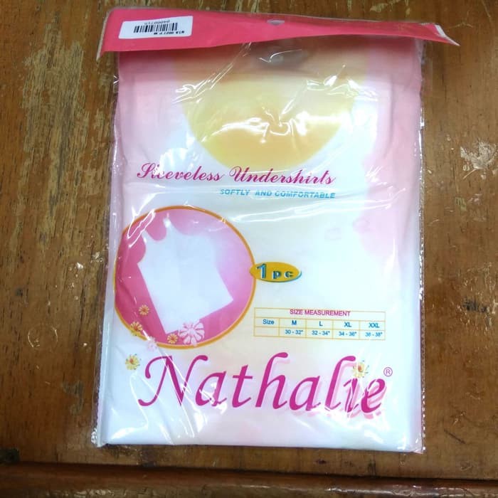 Tangtop Wanita Nathalie NTA 0027 Tanktop Putih Berbahan Katun Ukuran M - 2XL