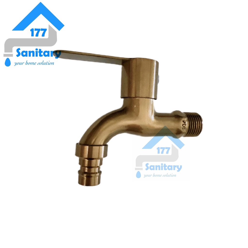 Kran Taman stainless sus304 Brown 02B- Keran Air tembok wudhu antique gold coklat stenlis faucet bathroom