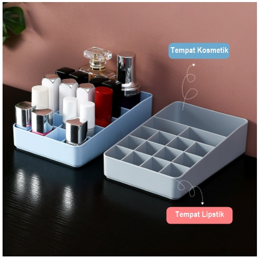 Tempat Penyimpanan Kosmetik Lipstik Plastik 15 Sekat - RKP009