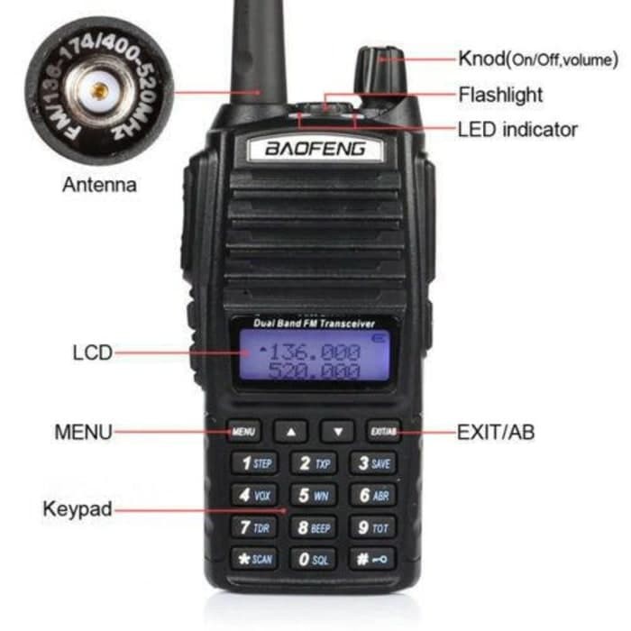 HT Handy Talky Baofeng UV-82+ Headset Original / HT Motorola UV-82