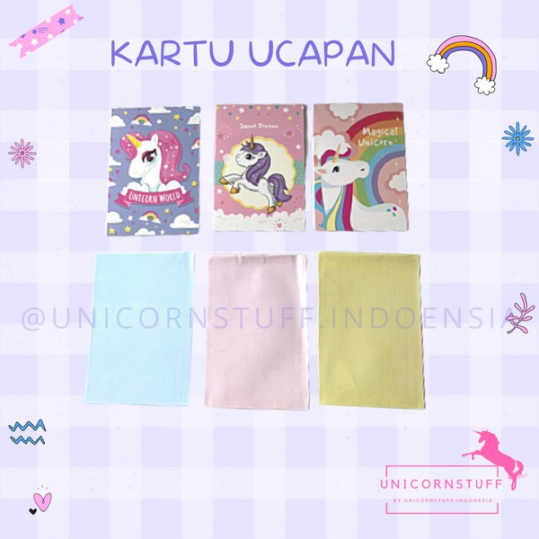 Kartu Ucapan Ulang Tahun Unicorn Gift Card Anak Perempuan Cewek Cowok