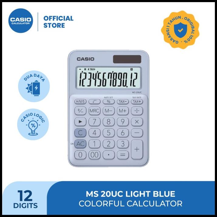 

Casio Colorful Calculator Ms-20Uc-Light Blue