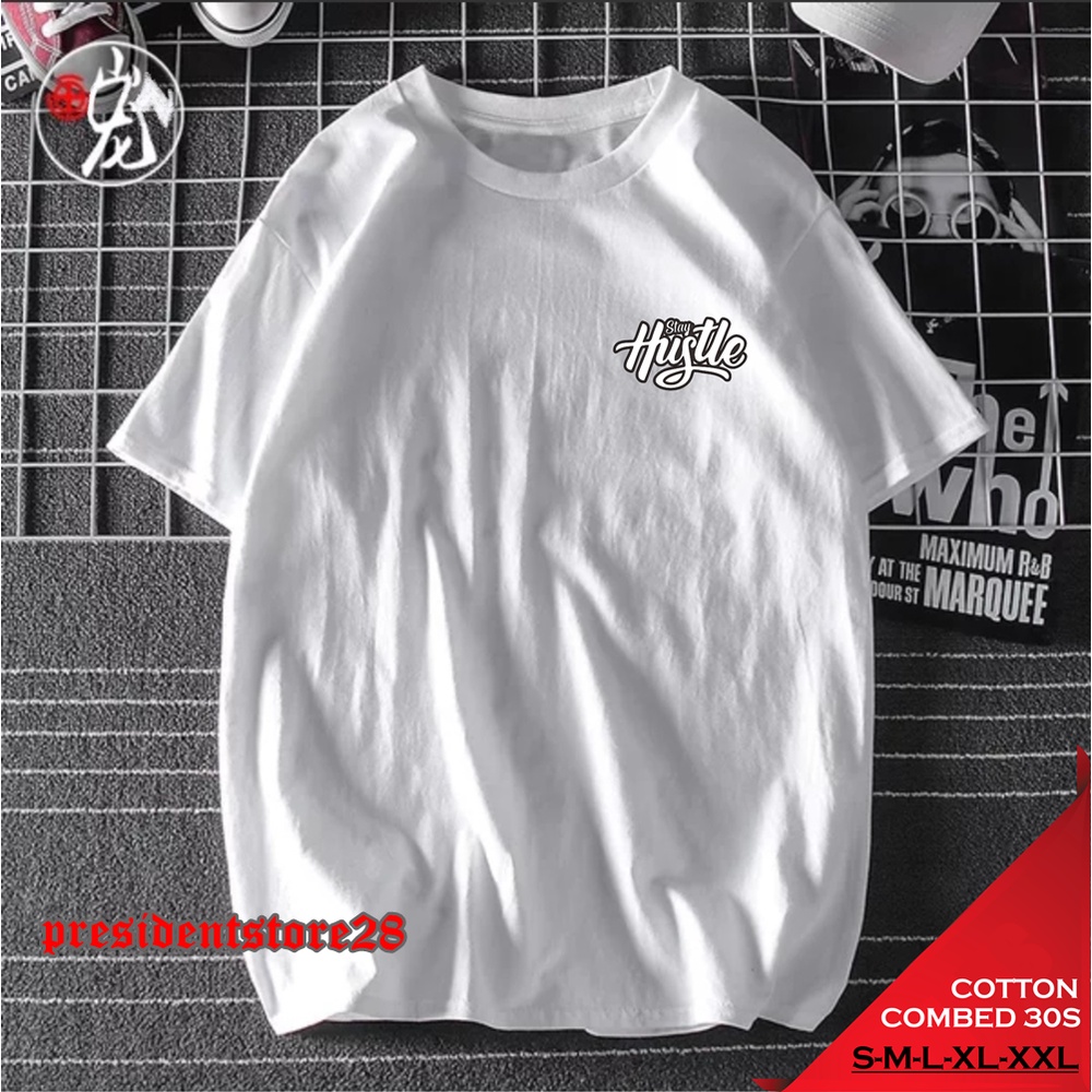 KAOS HUSTLE / KAOS DISTRO HUSTLE PRIA / KAOS PRIA HUSTLE / T-SIRT UNISEX COTTON HUSTLE