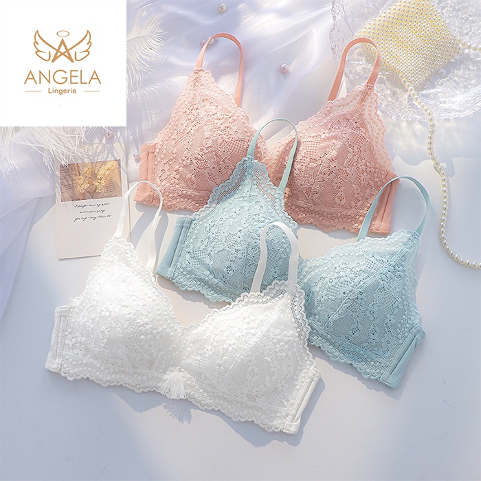 ANGELA PREMIUM JAPAN Bra BH Set Tanpa Kawat Celana Dalam Wanita Bikini Sport Beha Lingerie Korea Fashion Bralette Remaja Perempuan Sexy Pakaian Dalam COD Renang Motif Cewek Pita Bunga Murah Kimi Jumbo Bralette