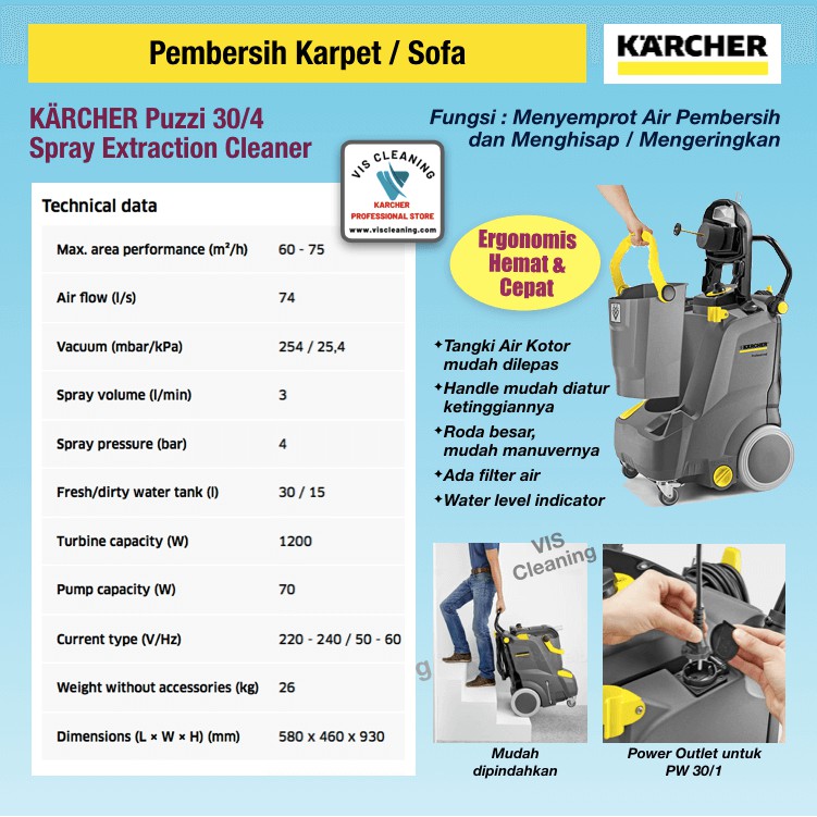 Carpet Cleaner Karcher Puzzi 30/4 (Spray Extraction Cleaner)