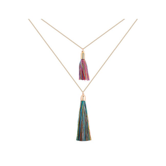 LRC Kalung wanita Fashion Tassel Decorated Necklace