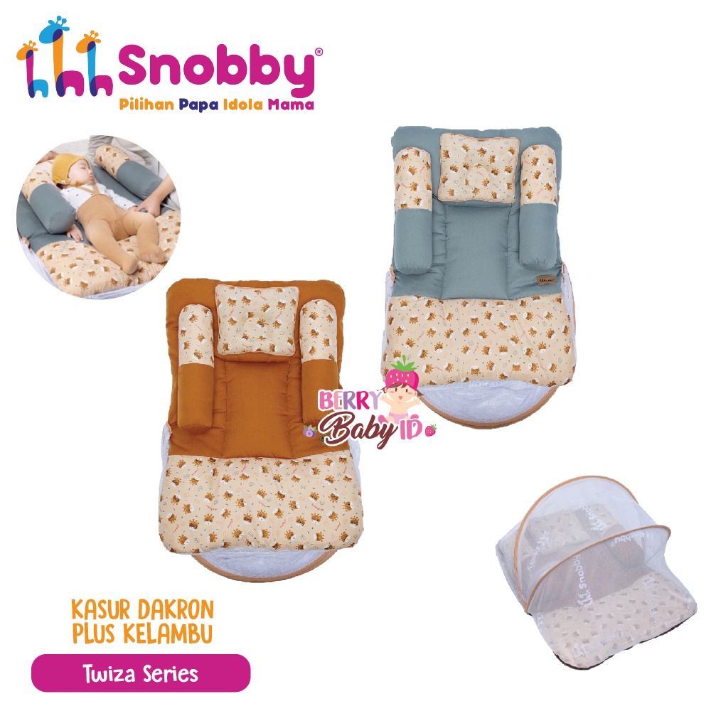 Snobby Kasur Dakron Kelambu Bantal Guling Set Perlengkapan Tidur Bayi Berry Berry Mart
