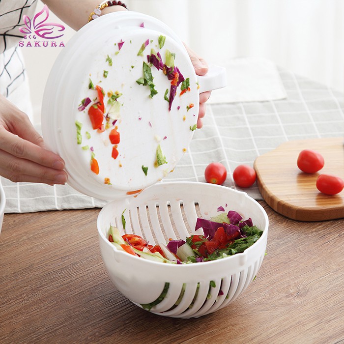 SALAD CUTTER BOWL Mangkok Alat Pemotong Sayur dan Buah Salad