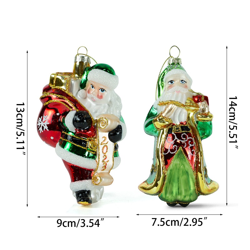 Ornamen Gantung Desain Santa Claus Bahan Kaca Untuk Pohon Natal