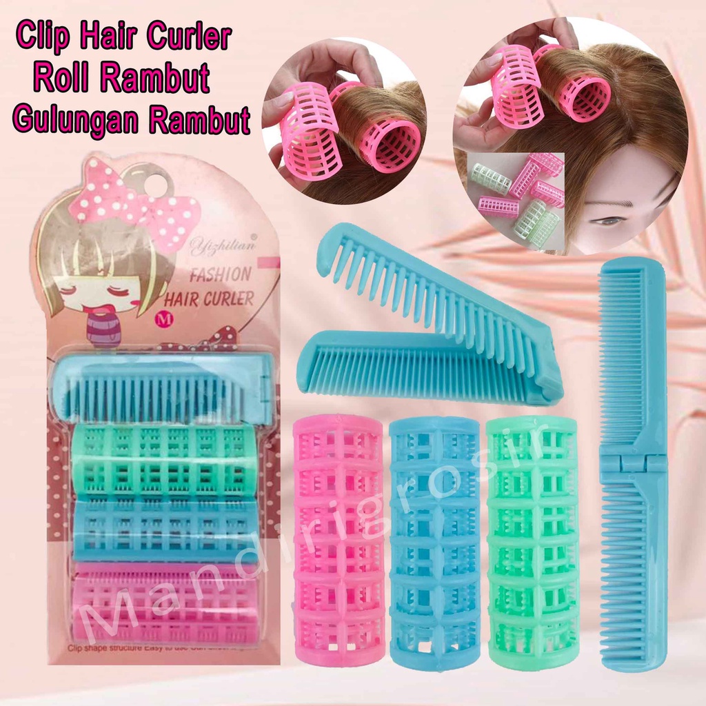 Hair Roller Curly * Roll Rambut Tempel * Clip Hair Curler * Gulungan Rambut * Roll Jepit