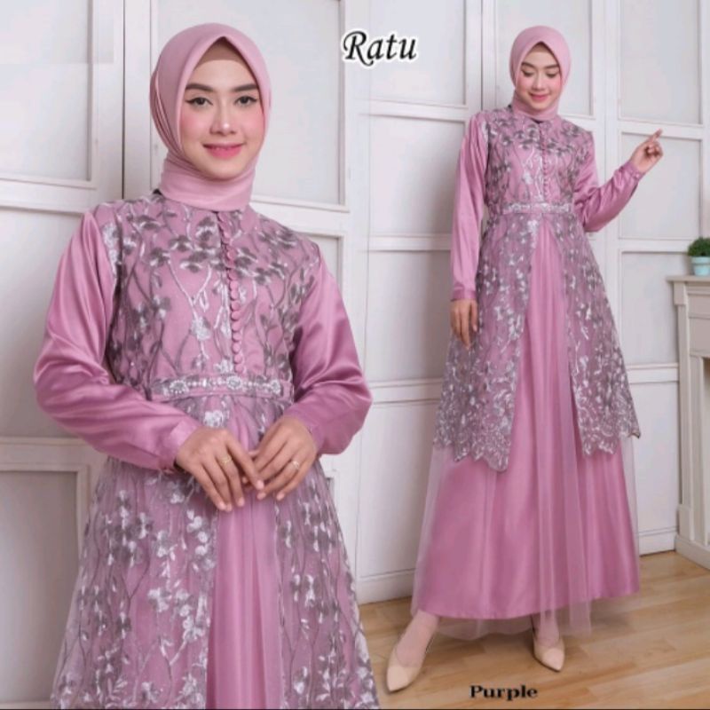 dress prewedding gamis pesta ratu tulle muslimah syari bridesmaid fashion