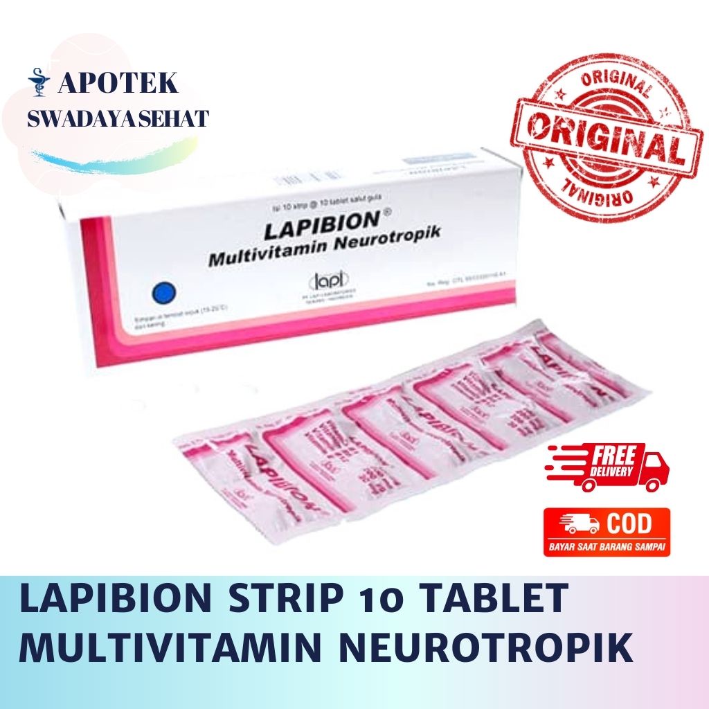 LAPIBION STRIP 10 Tablet - Multivitamin Neurotropik B Kompleks Neuritis Neuralgia Vitamin B