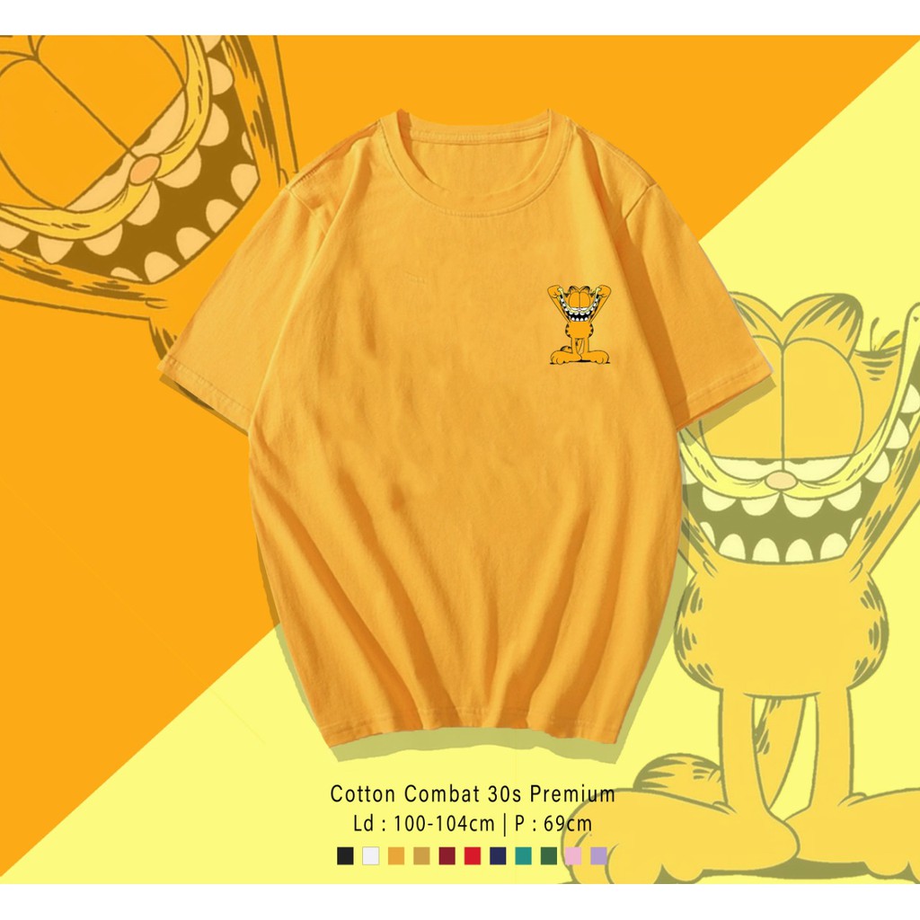 GARFIELD KUCING  / TERMURAH BAJU KAOS KATUN WANITA/ PRIA UNISEX LENGAN PENDEK / TUMBLR TEE