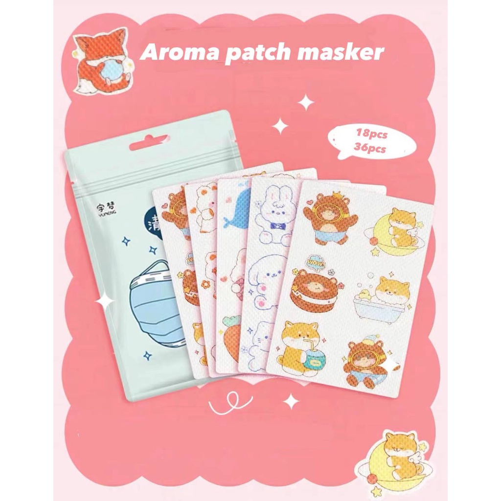 Sticker masker 36pcs aroma patch motif wangi fresh care