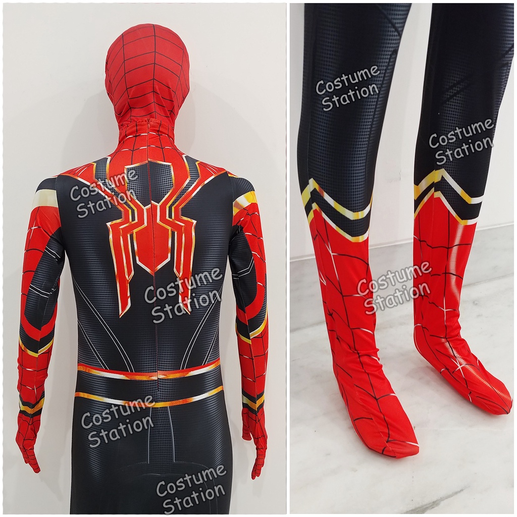 Kostum Spiderman Black Gold Marvel / Costume Avengers Superhero dewasa pria