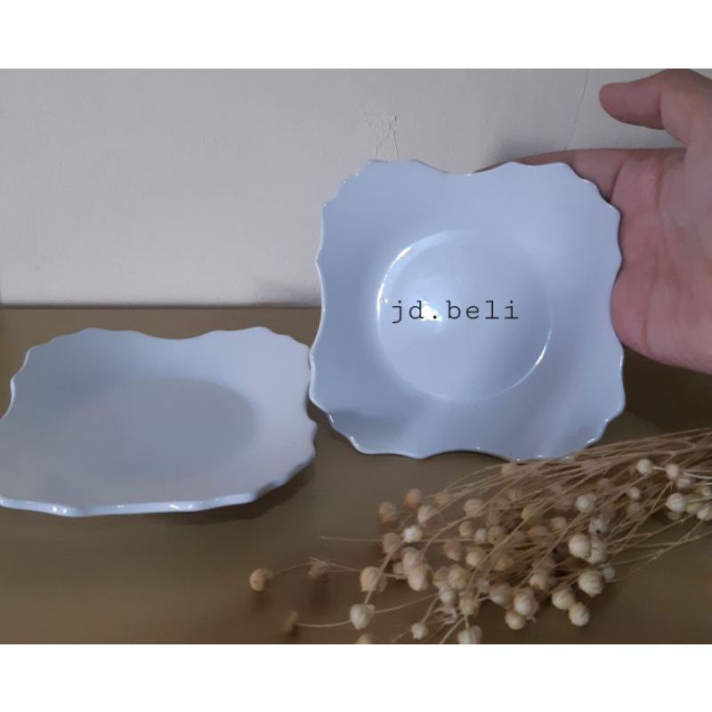 PIRING KERAMIK KECIL POLOS PUTIH/PIRING SAMBAL/PIRING UNIK KERAMIK/TEMPAT BUMBU/PIRING KERAMIK