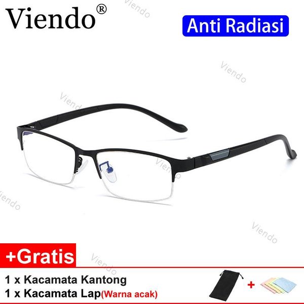 Flash Deal Bisnis Kacamata Pria Frame Kacamata Keren Original Anti Radiasi Besi Kotak Kaca Mata