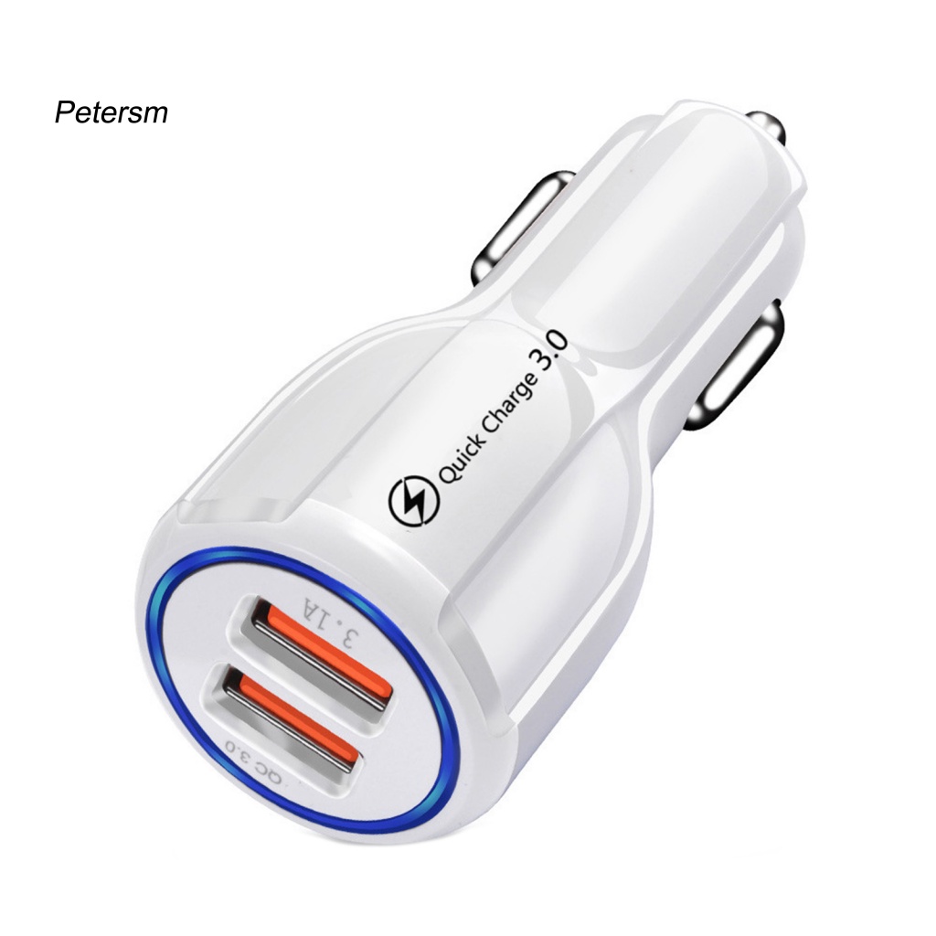 Charger Mobil Universal 12 / 24V Dengan Port USB QC3.0 Bahan PP