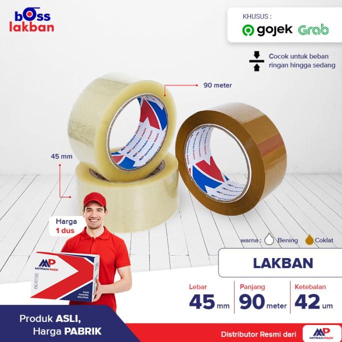

(GJ) Lakban Bening / Coklat 45 mm x 90 meter / 100 yard ekonomis