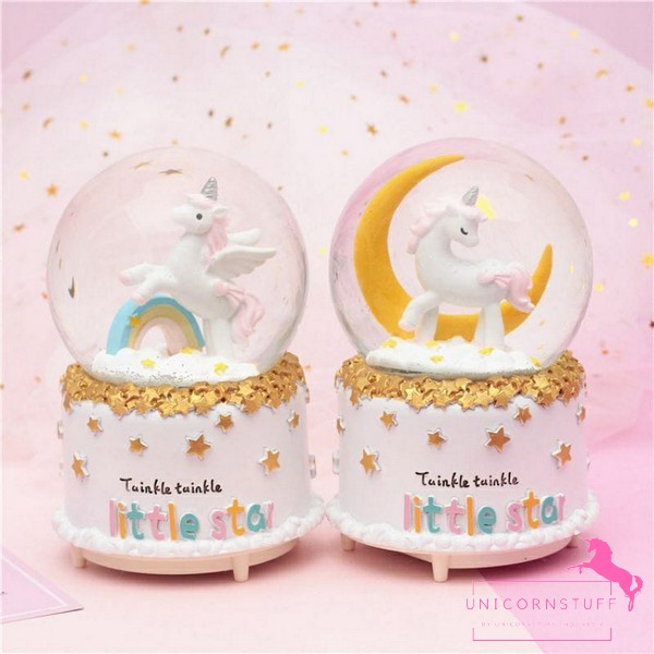 Lampu Hias Snowball Unicorn Kotak Musik Kamar Anak Kado Anak Mainan Cewek Snow Ball Perempuan Kado Hadiah