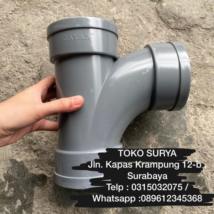 JAYAty3"90drj - TY 3" 90 derajat / TEE Y 3" 90 derajat PVC TEE BENGKOK 90 derajat 3" TY3" 90 derajat
