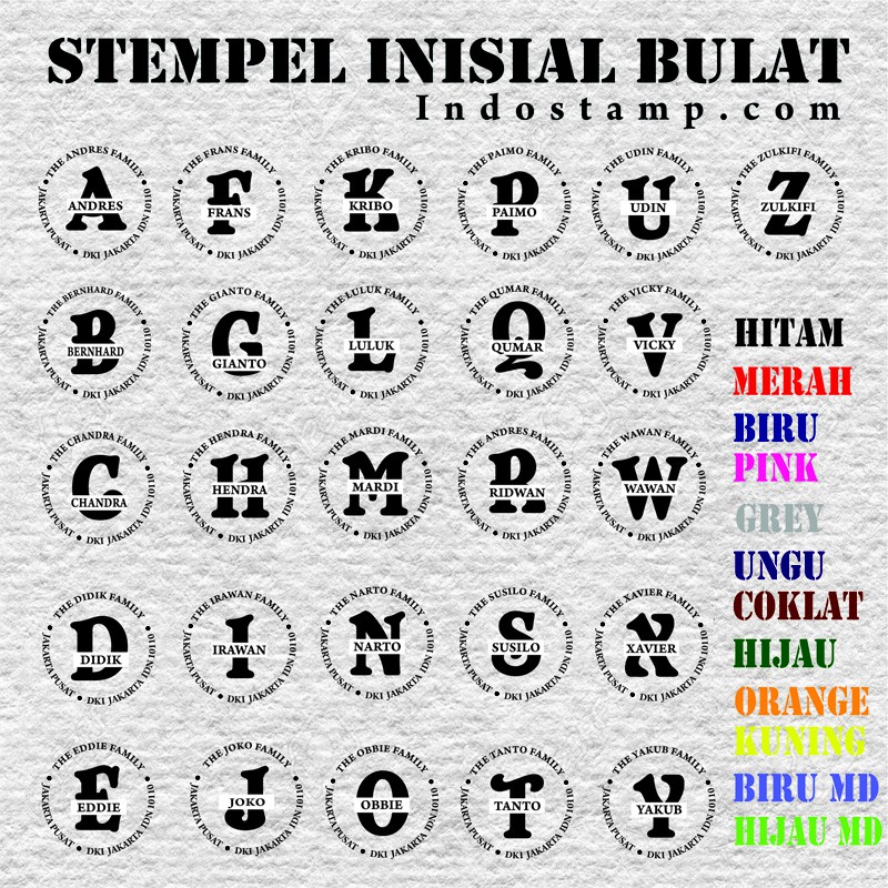 

stempel huruf nama toko perusahaan bulat 28mm otomatis grosir ecer