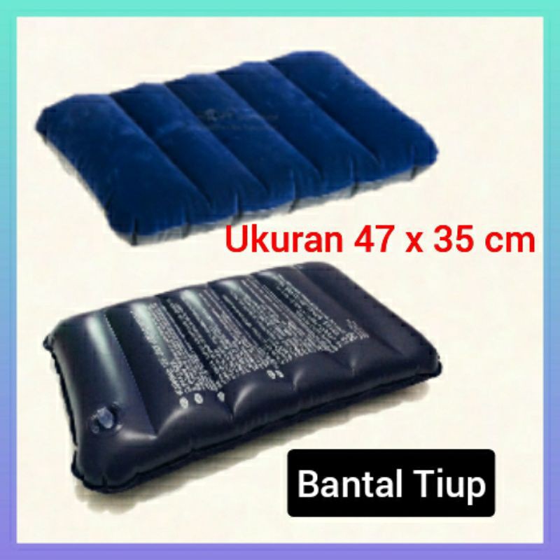 Bantal angin tiup vinyl bludru travel pillow