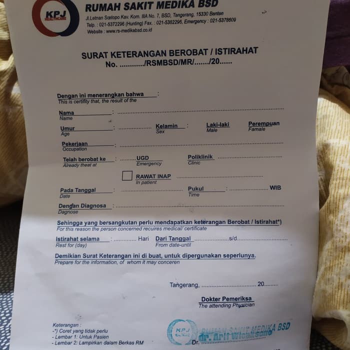 Contoh Surat Dokter Klinik Jakarta Timur - Nusagates