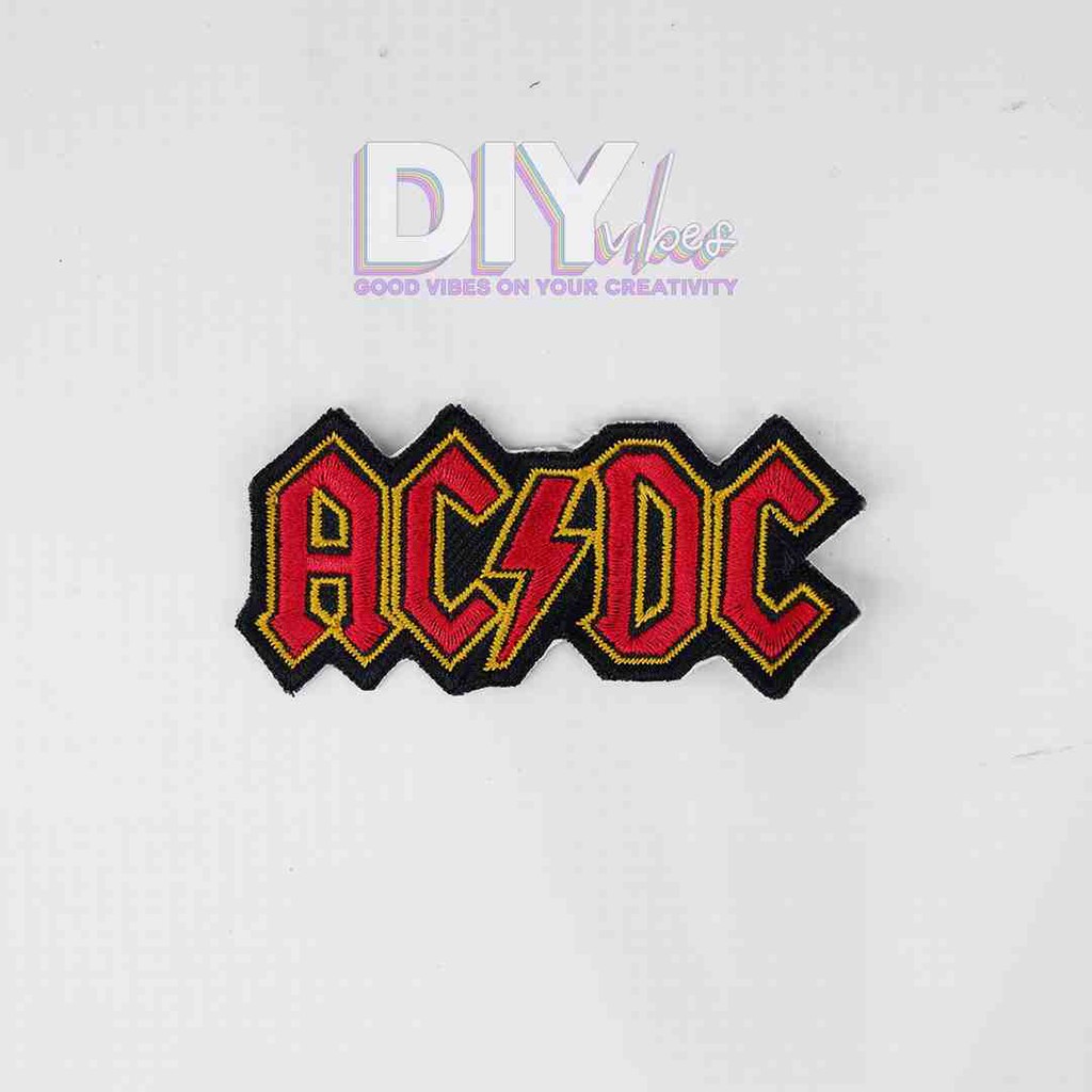 Patch Bordir Band : ACDC logo | Diy Iron Patch Bordir Pakaian PIV013